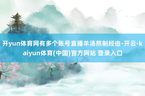 开yun体育网有多个账号直播羊汤熬制经由-开云·kaiyun体育(中国)官方网站 登录入口