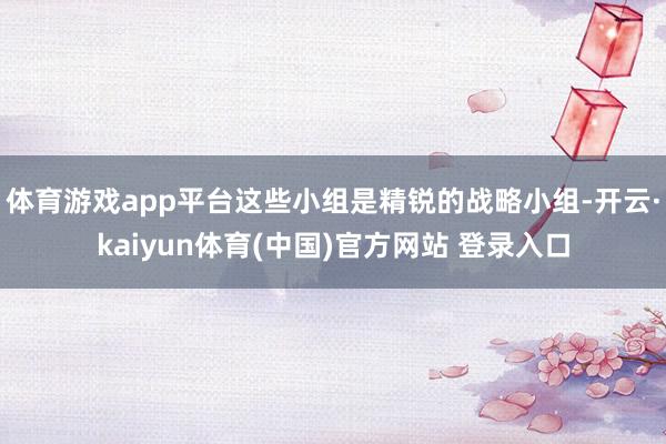 体育游戏app平台这些小组是精锐的战略小组-开云·kaiyun体育(中国)官方网站 登录入口