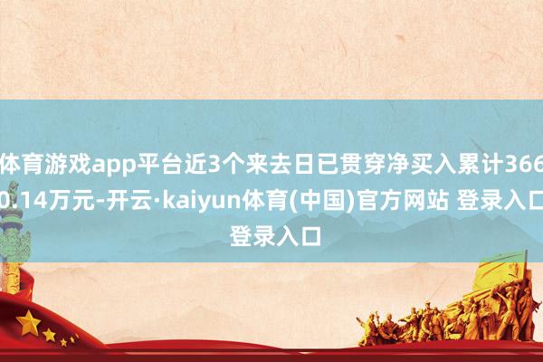 体育游戏app平台近3个来去日已贯穿净买入累计3660.14万元-开云·kaiyun体育(中国)官方网站 登录入口